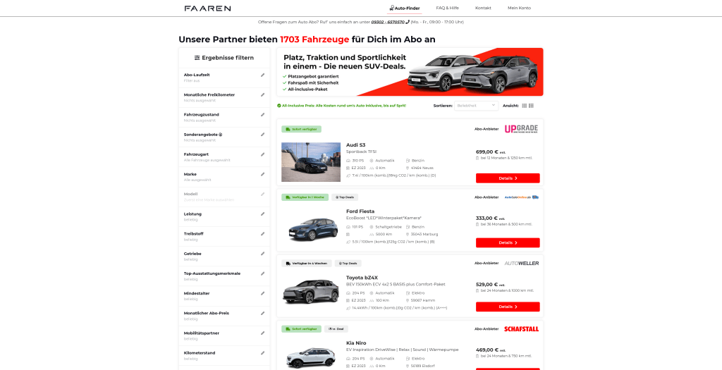 Abo-Preise bei FAAREN